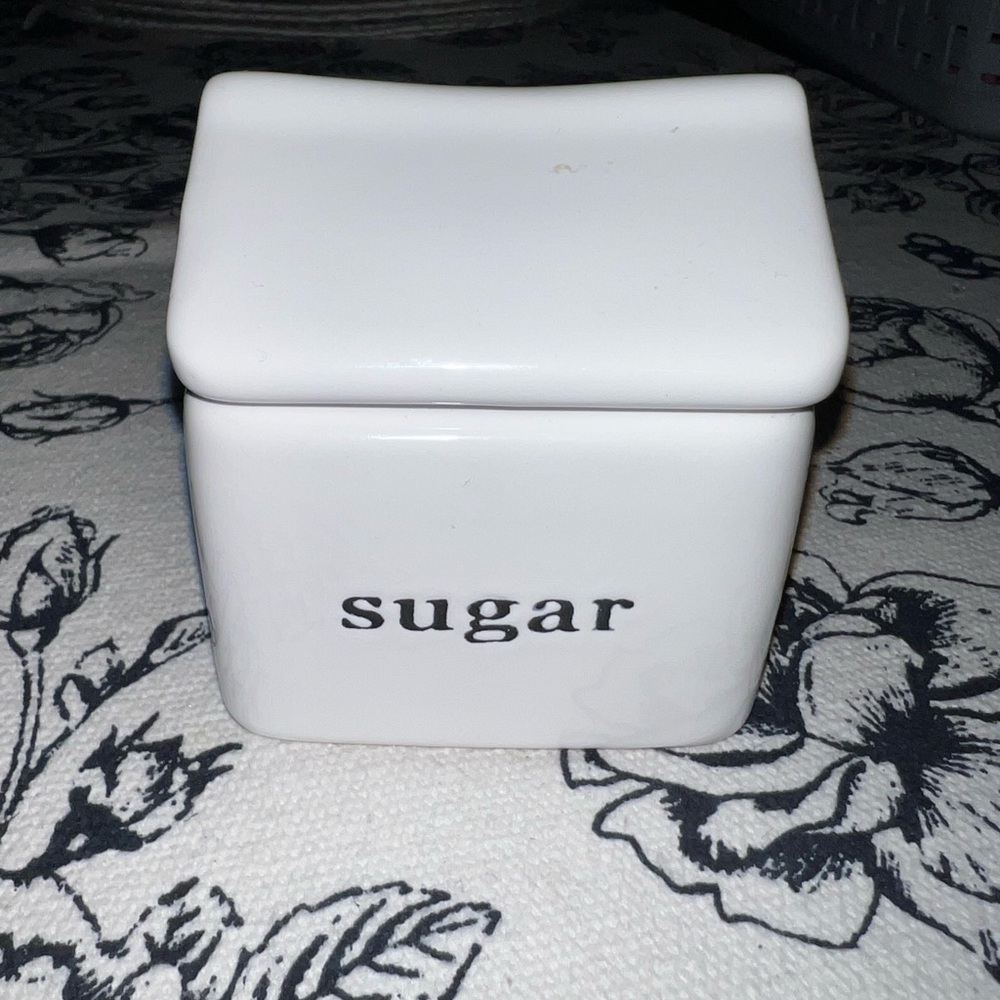 White Ceramic Sugar Container
